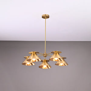Industrial Brass Made, 5 Lights Brass Pendant Lamp 1950s Mid Century Modern Altona Sputnik Chandelier Light Fixture Brass Ceiling Designer Atomic Age Design