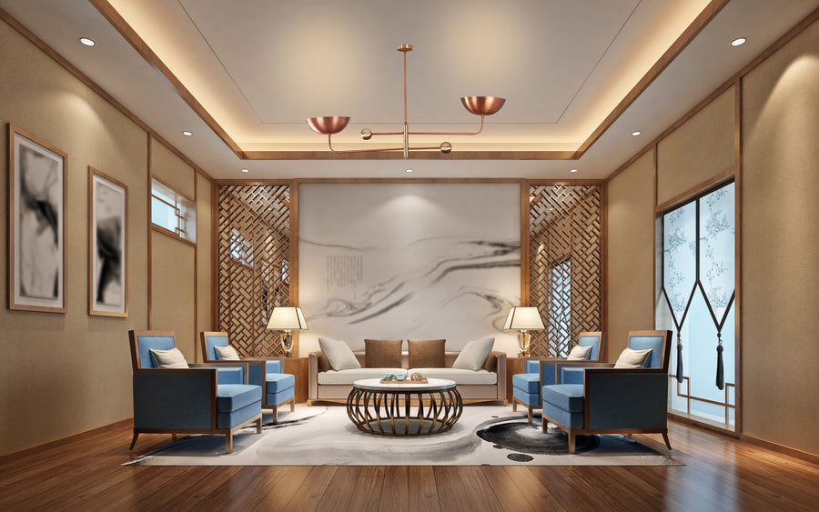 Modern Industrial Brass & Copper Pendant Light | Adjustable Custom Length | 2-Light Uplighting Ceiling Fixture | Handmade Lighting - 32255