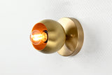 Mid-Century Modern Brass Wall Sconce | Globe Light Fixture | Customizable Handcrafted Design - 32556
