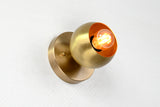 Mid-Century Modern Brass Wall Sconce | Globe Light Fixture | Customizable Handcrafted Design - 32556
