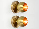 Mid-Century Modern Brass Wall Sconce | Globe Light Fixture | Customizable Handcrafted Design - 32556