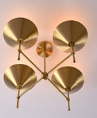 4 Arms Brass Ceiling Light 24