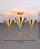 4 Arms Brass Ceiling Light 24