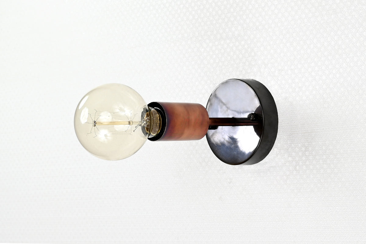 Industrial Modern Brass Wall Sconce | Compact Adjustable Spotlight | Customizable Handcrafted Fixture - 32557