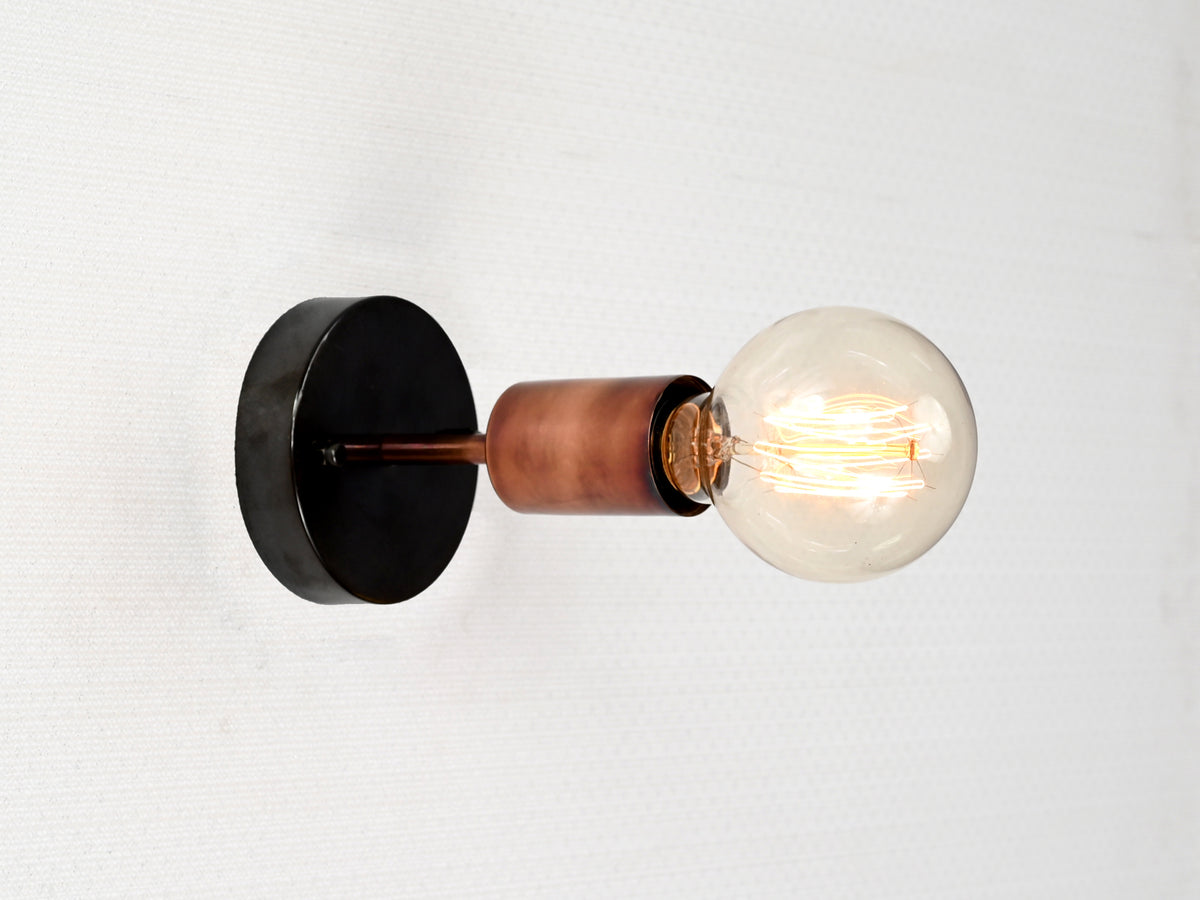 Industrial Modern Brass Wall Sconce | Compact Adjustable Spotlight | Customizable Handcrafted Fixture - 32557