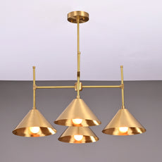Industrial Brass Made, 4 Lights Brass Pendant Lamp 1950s Mid Century Modern Altona Sputnik Chandelier Light Fixture Brass Ceiling Designer Atomic Age Design