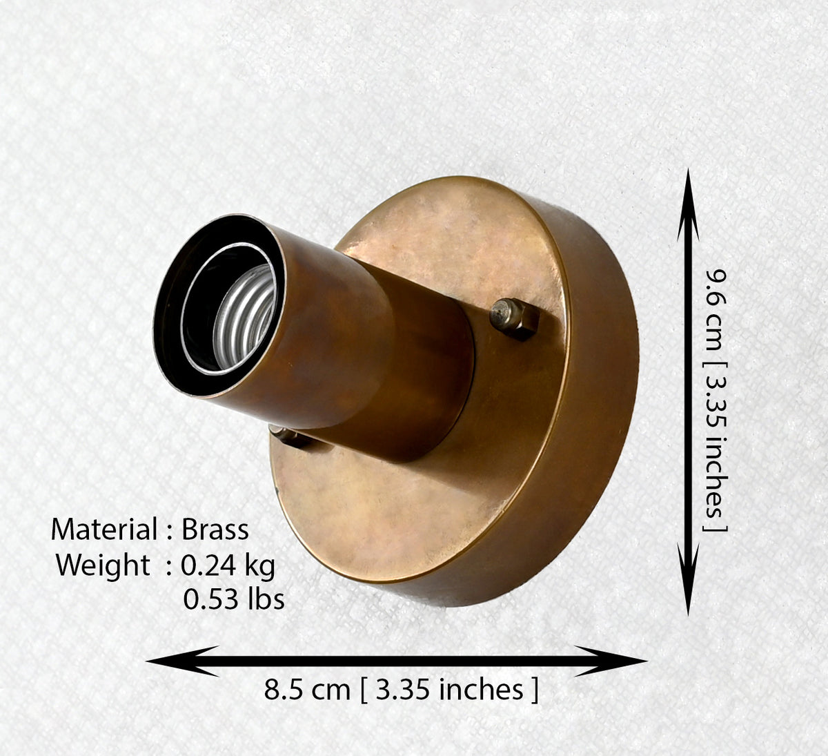 Industrial Minimalist Brass Wall Sconce | Compact Cylindrical Spotlight | Customizable Fixture - 32558