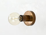 Industrial Minimalist Brass Wall Sconce | Compact Cylindrical Spotlight | Customizable Fixture - 32558