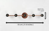 Modern Linear Brass Wall Sconce | 5-Light Horizontal Fixture | Customizable Lighting Solution - 32559
