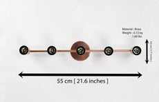 Modern Linear Brass Wall Sconce | 5-Light Horizontal Fixture | Customizable Lighting Solution - 32559