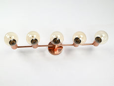 Modern Linear Brass Wall Sconce | 5-Light Horizontal Fixture | Customizable Lighting Solution - 32559