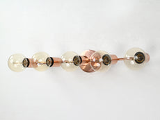 Modern Linear Brass Wall Sconce | 5-Light Horizontal Fixture | Customizable Lighting Solution - 32559