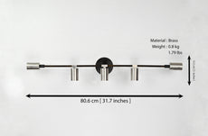 Mid-Century Modern Brass Wall Sconce | 5-Light Adjustable Bar Fixture | Customizable Accent Light - 32560