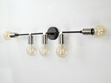 Mid-Century Modern Brass Wall Sconce | 5-Light Adjustable Bar Fixture | Customizable Accent Light - 32560