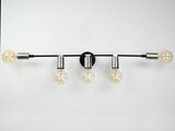 Mid-Century Modern Brass Wall Sconce | 5-Light Adjustable Bar Fixture | Customizable Accent Light - 32560
