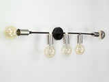 Mid-Century Modern Brass Wall Sconce | 5-Light Adjustable Bar Fixture | Customizable Accent Light - 32560