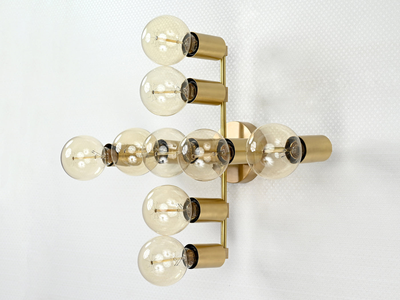 Mid-Century Modern Starburst Brass Wall Sconce | 9-Light Customizable Fixture for Home Interiors - 32561