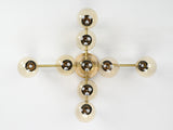 Mid-Century Modern Starburst Brass Wall Sconce | 9-Light Customizable Fixture for Home Interiors - 32561