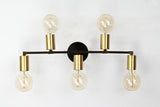 Industrial Modern Brass Wall Sconce | 5-Light Customizable Linear Fixture for Home Interiors - 32562