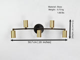 Industrial Modern Brass Wall Sconce | 5-Light Customizable Linear Fixture for Home Interiors - 32562