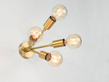 Mid-Century Modern Brass Wall Sconce | Four Arm Customizable Fixture for Accent & Ambient Lighting - 32564
