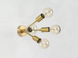 Mid-Century Modern Brass Wall Sconce | Four Arm Customizable Fixture for Accent & Ambient Lighting - 32564