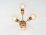 Mid-Century Modern Brass Wall Sconce | Four Arm Customizable Fixture for Accent & Ambient Lighting - 32564