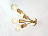 Mid-Century Modern Brass Wall Sconce | Four Arm Customizable Fixture for Accent & Ambient Lighting - 32564