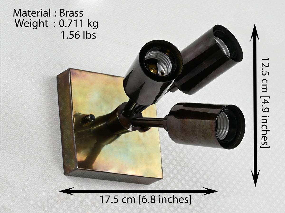 Industrial Modern Brass Wall Sconce | Triple Light Customizable Fixture for Entryway or Accent Walls - 32565