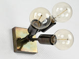 Industrial Modern Brass Wall Sconce | Triple Light Customizable Fixture for Entryway or Accent Walls - 32565