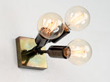 Industrial Modern Brass Wall Sconce | Triple Light Customizable Fixture for Entryway or Accent Walls - 32565