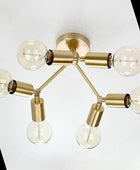 6 Lights Brass Bare Bulb Sconce, Wall Fixture - 32566