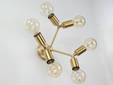 Mid-Century Modern Brass Wall Sconce | Six-Light Adjustable Fixture | Customizable Wall Lighting - 32566