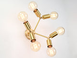 Mid-Century Modern Brass Wall Sconce | Six-Light Adjustable Fixture | Customizable Wall Lighting - 32566