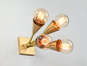 4 Lights Brass Wall Sconce - 32567