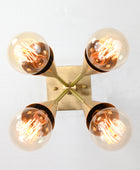 4 Lights Brass Wall Sconce - 32567