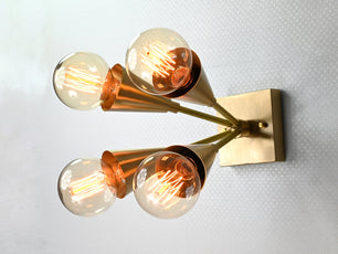 4 Lights Brass Wall Sconce - 32567