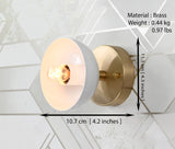 Scandinavian Modern Dome Wall Sconce | Customizable Brass Light Fixture with White Reflector Shade - 32568