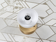Scandinavian Modern Dome Wall Sconce | Customizable Brass Light Fixture with White Reflector Shade - 32568