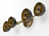 Mid-Century Modern 4-Light Wall Sconce | Customizable Brass Fixture with Flared Dish Shades for Home - 32569