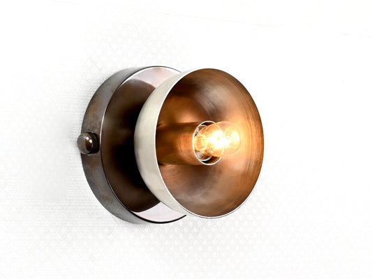 Industrial Modern Brass Wall Sconce | Customizable Cone Shade Fixture for Accent & Task Lighting - 32570