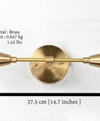 Twin Light Brass Conical Wall Sconce - 32571