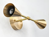 Mid-Century Modern Double Cone Wall Sconce | Customizable Brass Light Fixture for Hall or Vanity - 32571