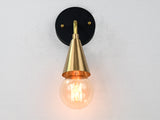 Mid-Century Modern Cone Wall Sconce | Customizable Brass Light Fixture for Bedroom, Hall, Entryway - 32572