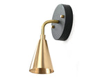 Mid-Century Modern Cone Wall Sconce | Customizable Brass Light Fixture for Bedroom, Hall, Entryway - 32572