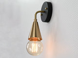 Mid-Century Modern Cone Wall Sconce | Customizable Brass Light Fixture for Bedroom, Hall, Entryway - 32572