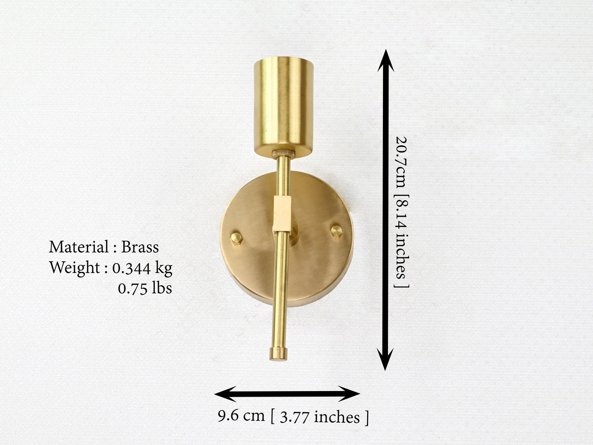 Modern Minimalist Brass Wall Sconce | Customizable Vertical Light for Hallway, Vanity, Bedside Use - 32573