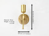 Modern Minimalist Brass Wall Sconce | Customizable Vertical Light for Hallway, Vanity, Bedside Use - 32573