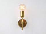 Modern Minimalist Brass Wall Sconce | Customizable Vertical Light for Hallway, Vanity, Bedside Use - 32573