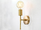Modern Minimalist Brass Wall Sconce | Customizable Vertical Light for Hallway, Vanity, Bedside Use - 32573